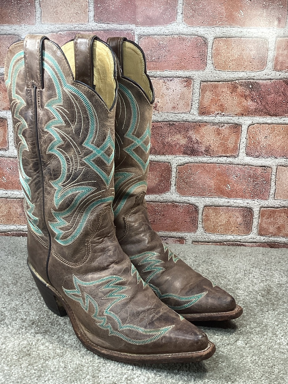 Justin Bent Rail Womens snip toe western cowboy boots size 10